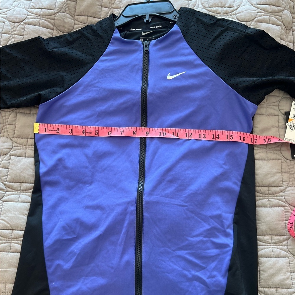 Nike Swim Activewear Top Women's S Purple Zip Hydroguard Swoosh Logo Graphic NWT - Picture 9 of 13